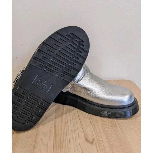 Dr. Martens Silver Laketen Mules Slingback Platform Shoes Men's Size 9 Wmns‎ 10 - Picture 5 of 11